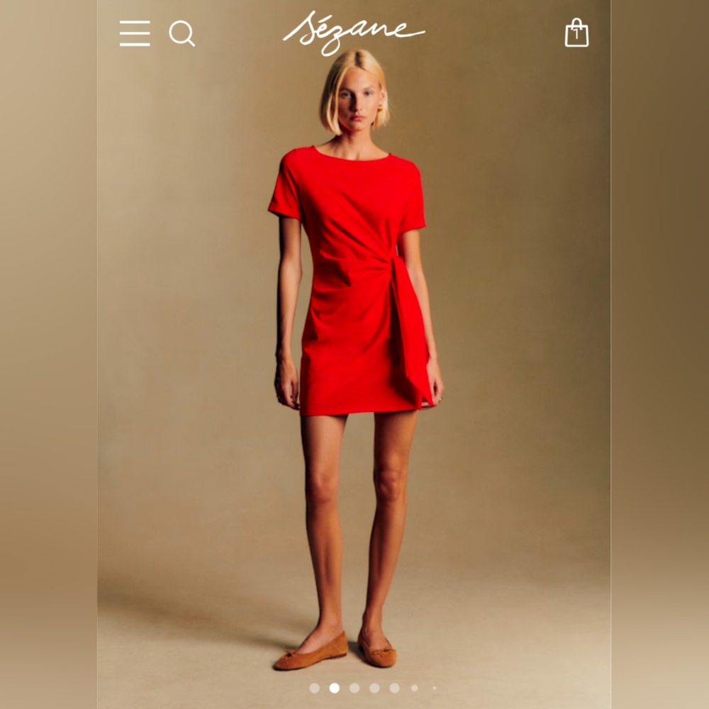 Sezane Pippa Short Dress Coral - Size XL